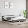 Image de vidaXL Cadre de lit sans matelas gris foncé 140x190 cm tissu