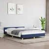 Image de vidaXL Cadre de lit avec tête de lit sans matelas bleu 140x190cm tissu