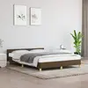 Image de vidaXL Cadre de lit sans matelas marron foncé 140x200 cm tissu