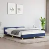 Image de vidaXL Cadre de lit avec tête de lit sans matelas bleu 140x200cm tissu