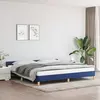 Image de vidaXL Cadre de lit avec tête de lit sans matelas bleu 200x200cm tissu