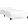 Image de vidaXL Bedframe met hoofdbord kunstleer wit 80x200 cm