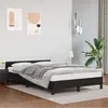 Image de vidaXL Cadre de lit avec tête de lit sans matelas noir 120x200 cm
