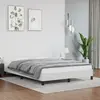 Image de vidaXL Cadre de lit avec tête de lit sans matelas blanc 140x200 cm