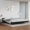 Image de vidaXL Cadre de lit avec tête de lit sans matelas noir 200x200 cm