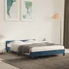 Image de vidaXL Cadre de lit sans matelas bleu foncé 140x200 cm velours
