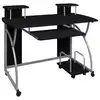 Image de vidaXL Bureau d'ordinateur Noir 110x52x88,5 cm Bois d’ingénierie