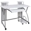 Image de vidaXL Bureau d'ordinateur Blanc 110x52x88,5 cm Bois d’ingénierie