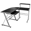 Image de vidaXL Bureau d'ordinateur d'angle Noir 132x112x99cm Bois d'ingénierie