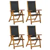 Image de vidaXL Chaises pliantes 4 pièces en bois massif d'acacia et textilène