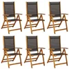 Image de vidaXL Chaises pliantes 6 pièces en bois massif d'acacia et textilène
