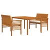 Image de vidaXL Ensemble à manger d'extérieur 3 pcs et coussins Acacia solide