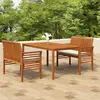 Image de vidaXL Ensemble à manger d'extérieur 3 pcs et coussins Acacia solide