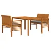Image de vidaXL Ensemble à manger d'extérieur 3 pcs et coussins Acacia solide