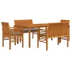 Image de vidaXL Ensemble à manger d'extérieur 5 pcs et coussins Acacia solide