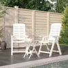 Image de vidaXL Ensemble à manger de jardin 3 pcs Blanc Polypropylène