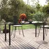 Image de vidaXL Table à dîner de jardin Noir 160x80x74 cm Acier et verre trempé