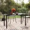 Image de vidaXL Table à dîner de jardin Noir 200x100x74cm Acier et verre trempé