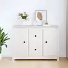 Image de vidaXL Buffet Blanc 100x35x74 cm Bois massif de pin