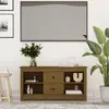 Image de vidaXL Meuble TV Marron miel 103x36,5x52 cm Bois de pin massif