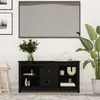 Image de vidaXL Meuble TV Noir 103x36,5x52 cm Bois de pin massif