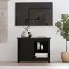 Image de vidaXL Meuble TV Noir 70x36,5x52 cm Bois de pin massif