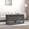 Image de vidaXL Table basse Gris 102x49x55 cm Bois massif de pin