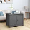 Image de vidaXL Table basse Gris 71x49x55 cm Bois massif de pin