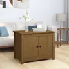 Image de vidaXL Table basse Marron miel 71x49x55 cm Bois massif de pin