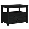 Image de vidaXL Table basse Noir 71x49x55 cm Bois massif de pin