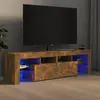 Image de vidaXL Meuble TV avec lumières LED Chêne fumé 140x36,5x40 cm