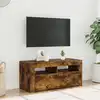 Image de vidaXL Meuble TV avec lumières LED Chêne fumé 90x35x40 cm