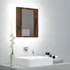 Image de vidaXL Armoire à miroir LED de salle de bain chêne fumé 40x12x45 cm