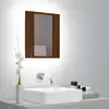 Image de vidaXL Armoire à miroir LED de salle de bain chêne marron 40x12x45 cm