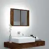 Image de vidaXL Armoire à miroir LED Chêne fumé 60x12x45 cm Bois d'ingénierie