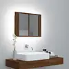 Image de vidaXL Armoire à miroir LED Chêne marron 60x12x45 cm Bois d'ingénierie