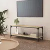 Image de vidaXL Meuble TV Chêne sonoma 100x33x41 cm Bois d'ingénierie et acier