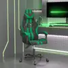 Image de vidaXL Chaise de jeu pivotante Noir et vert Similicuir