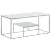 Image de vidaXL Table basse argenté acier inoxydable et verre trempé