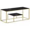 Image de vidaXL Table basse doré acier inoxydable et verre trempé