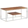 Image de vidaXL Table basse argenté acier inoxydable et bois massif d'acacia