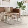 Image de vidaXL Table basse 80x80x40 cm acier inoxydable et verre