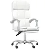 Image de vidaXL Fauteuil inclinable de bureau Blanc Similicuir