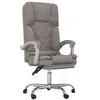 Image de vidaXL Fauteuil de Massage Inclinable de Bureau, Chaise Pivotante avec Dossier et Repose-pied Réglables, Siège de Bureau, Moderne, Taupe Tissu
