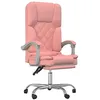 Image de vidaXL Fauteuil de Massage Inclinable de Bureau, Chaise Pivotante avec Dossier et Repose-pied Réglables, Siège de Bureau, Moderne, Rose Similicuir
