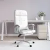 Image de vidaXL Fauteuil de massage inclinable de bureau Blanc Similicuir