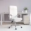 Image de vidaXL Fauteuil de massage inclinable de bureau Blanc Similicuir