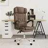 Image de vidaXL Fauteuil de massage inclinable de bureau Marron Tissu