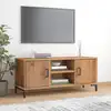 Image de vidaXL Meuble TV Marron 110x35x48 cm Bois de pin massif