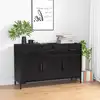 Image de vidaXL Buffet Noir 110x35x70 cm Bois de pin massif